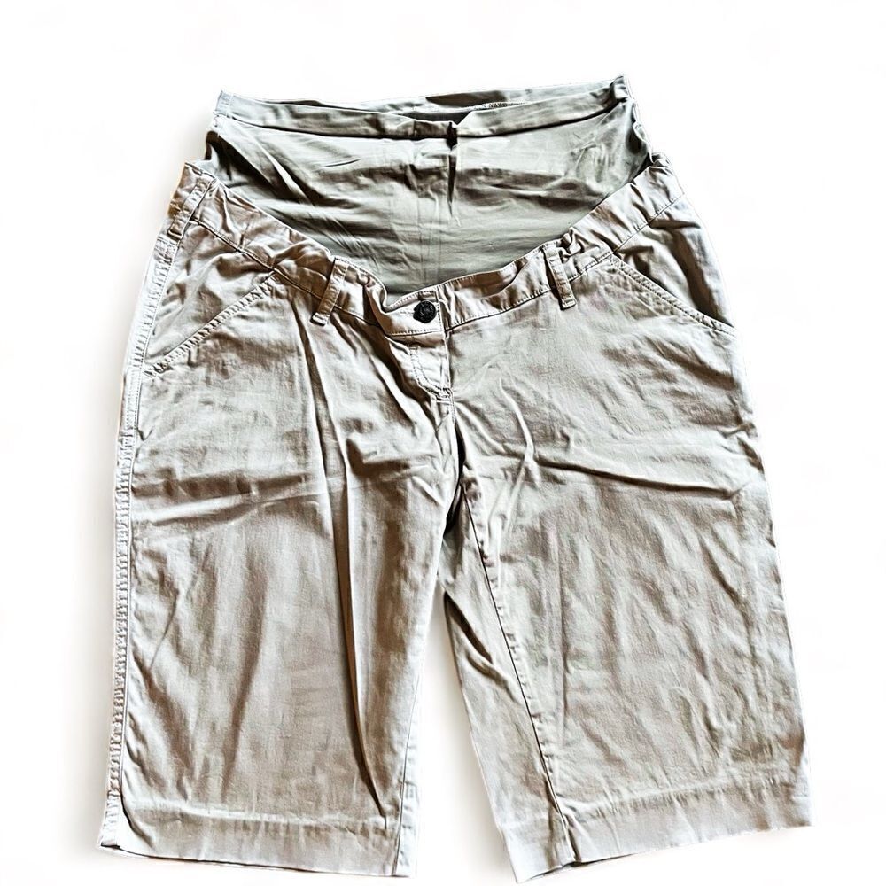 Christoff Beige Maternity Shorts/ Bermudas Belly Band Size 8